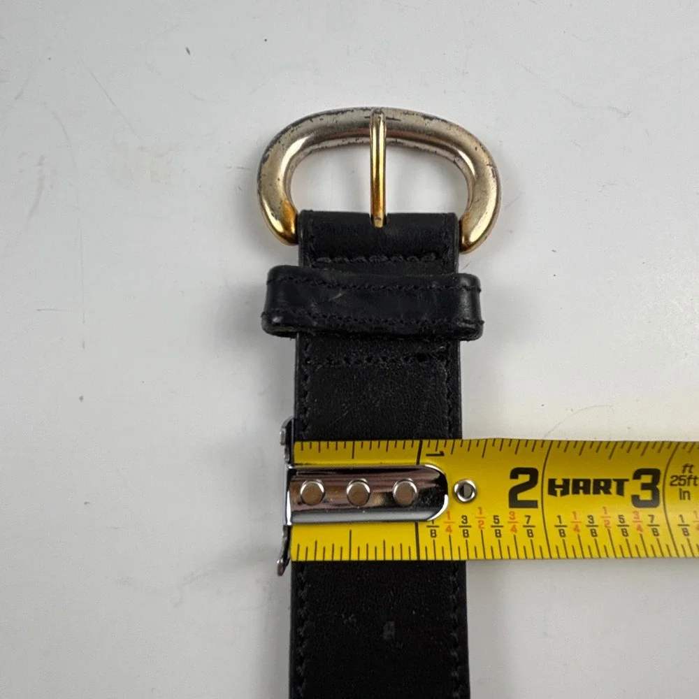Eddie Bauer Belt Mens XL Black Italian Leather Solid Brass USA Heritage Classic
